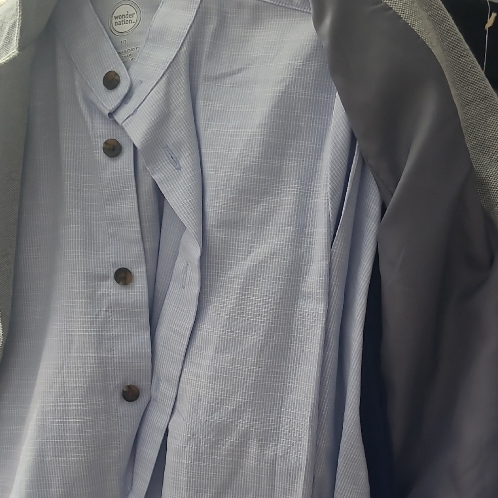 Boys Wonder Nation Classic Gray/Navy Suit Set, Size 10 - Picture 3 of 11